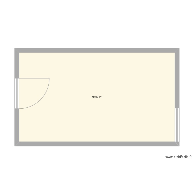 PLAN 02. Plan de 1 pièce et 49 m2