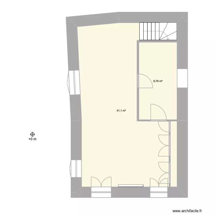 plan de base apr&egrave;s 2. Plan de 2 Pièces et 51 m²