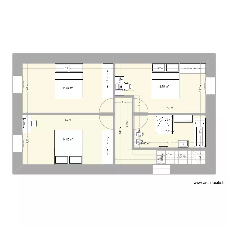 Chateau Chinon. Plan de 9  et 121 m²