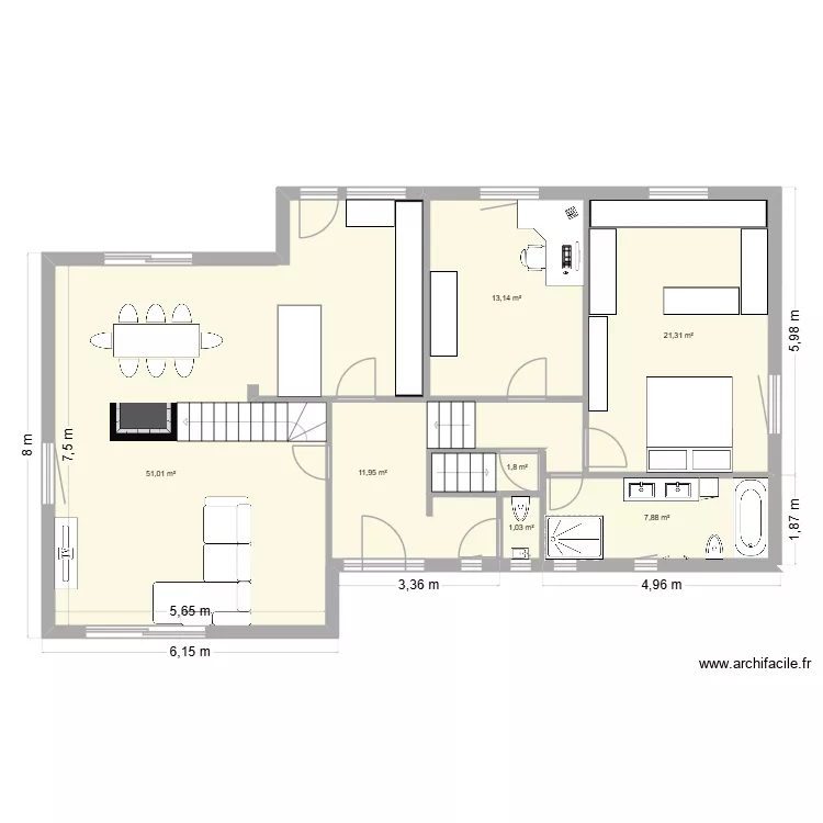 Plan du rez. Plan de 7  et 108 m²