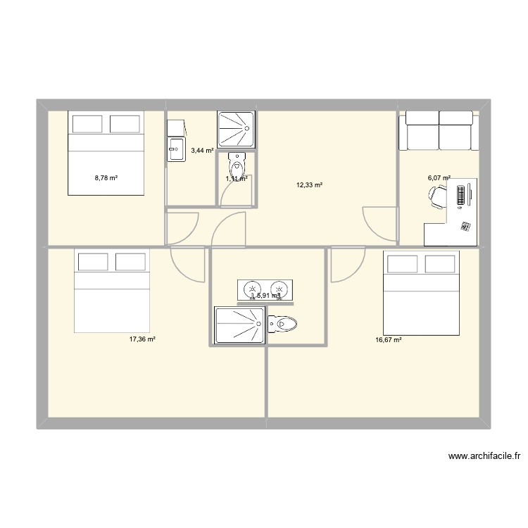 R+1 maison. Plan de 0 pièce et 0 m2
