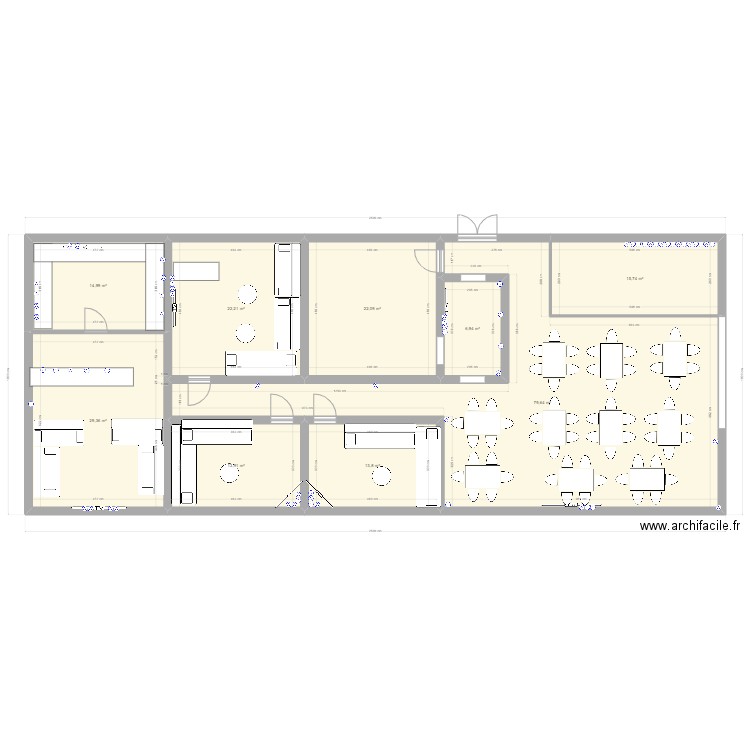 KARAKO'BAR. Plan de 9 pièces et 219 m2