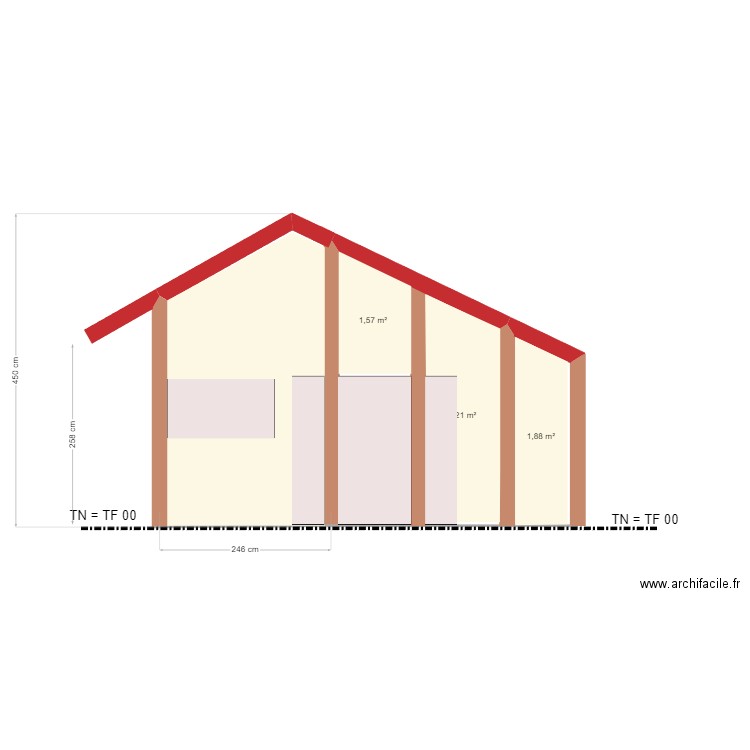 face sud appenti. Plan de 0 pièce et 0 m2