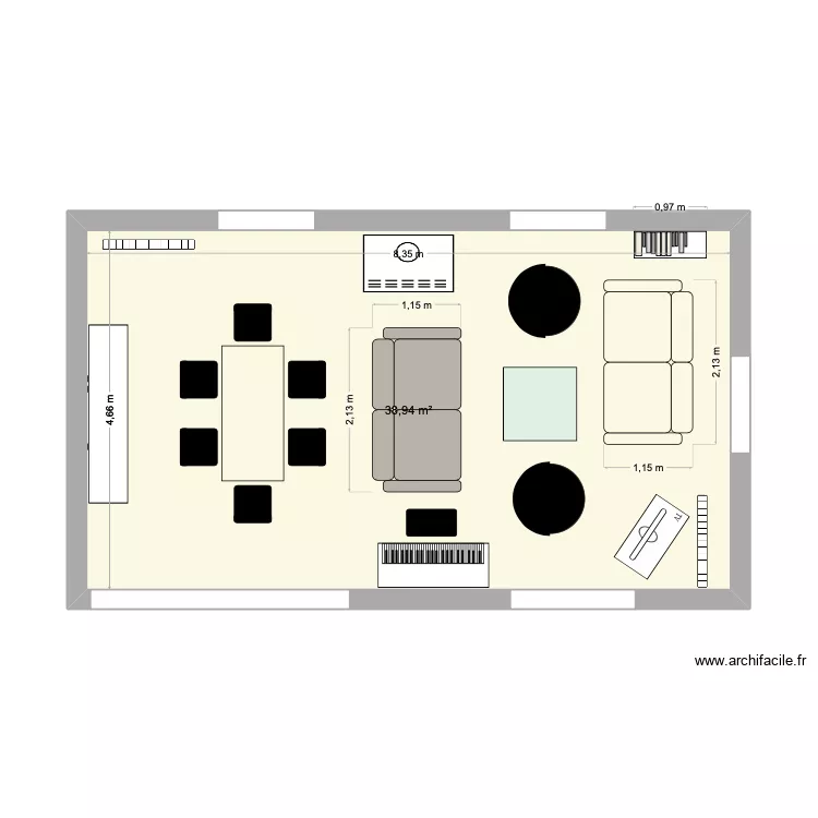 SALON SAM 3. Plan de 1 Pièce et 39 m² SALON SAM 3. Plan de 1 Pièce et 39 m²