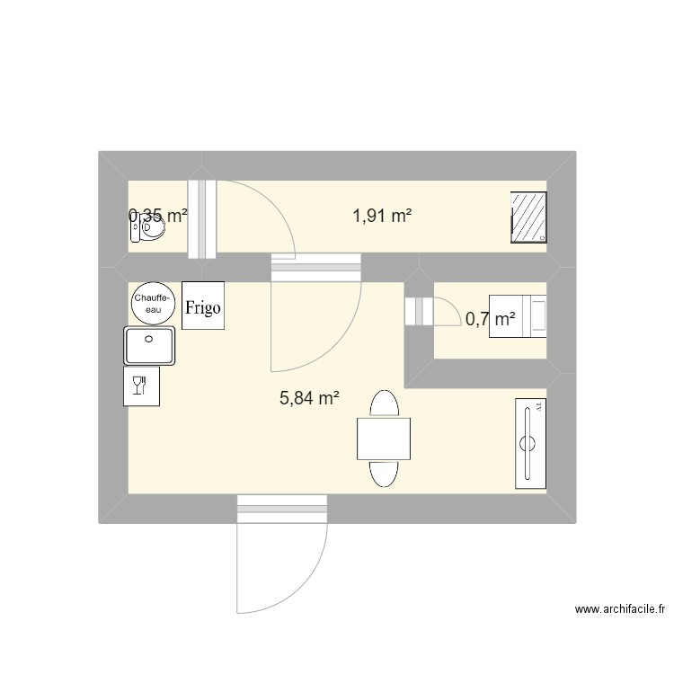Dossier E33. Plan de 4 pièces et 9 m2