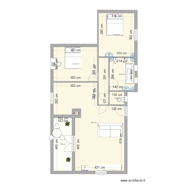 Maison 1er. Plan de 0 pièce et 0 m2