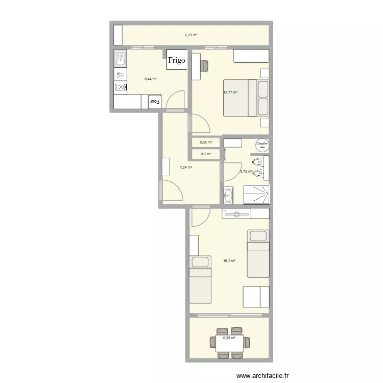 Lavandou 1. Plan de 9 Pièces et 64 m² Lavandou 1. Plan de 9 Pièces et 64 m²