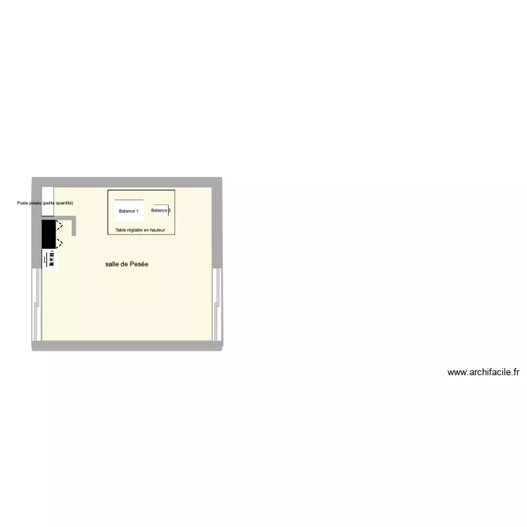 Proposition Plan salle pes&eacute;e. Plan de 