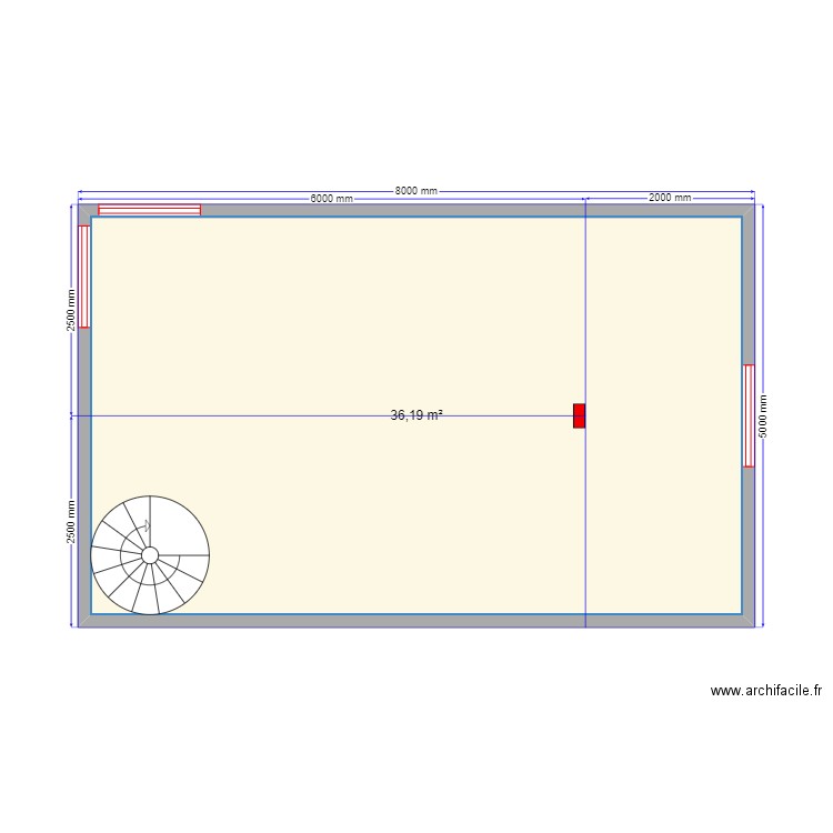 Жанна 19 1. Plan de 1 pièce et 36 m2