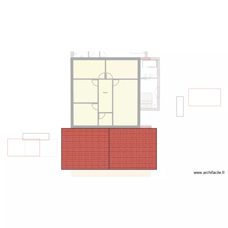 47 bellevue ter. Plan de 1  et 76 m²