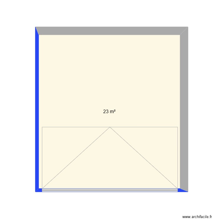test. Plan de 1 pièce et 23 m2