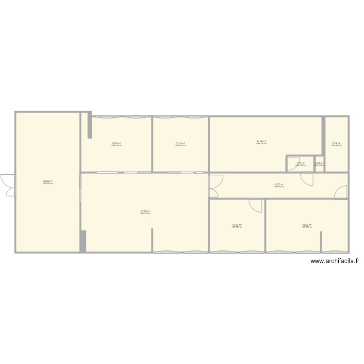 mairie - etage. Plan de 11 pièces et 190 m2