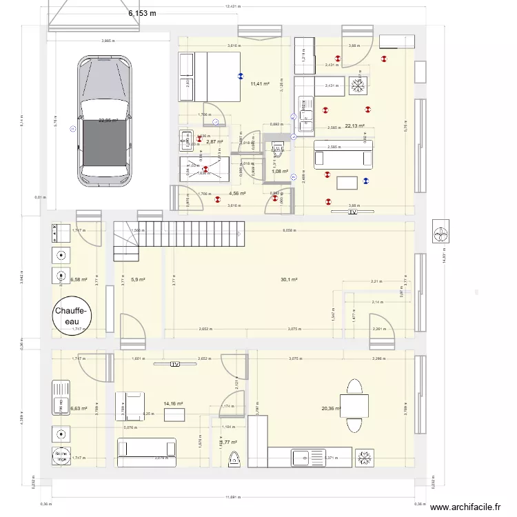rch 23 ter perso. Plan de 13  et 151 m²