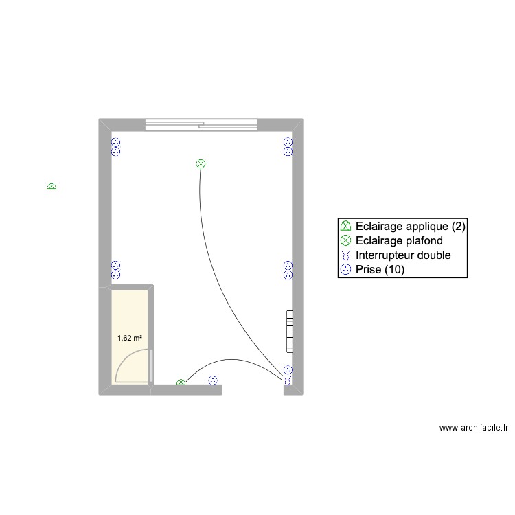 SALON. Plan de 1 pièce et 2 m2