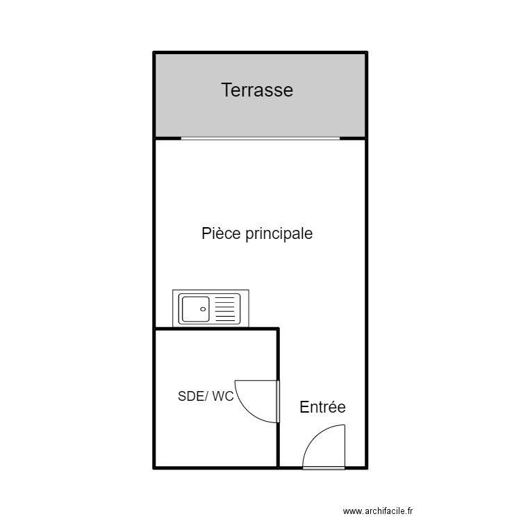 Plan Ganemm. Plan de 3 pièces et 31 m2