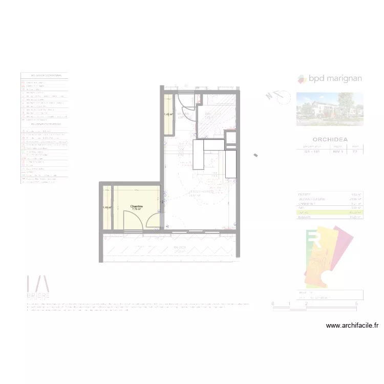 appart perrine. Plan de 3  et 11 m²