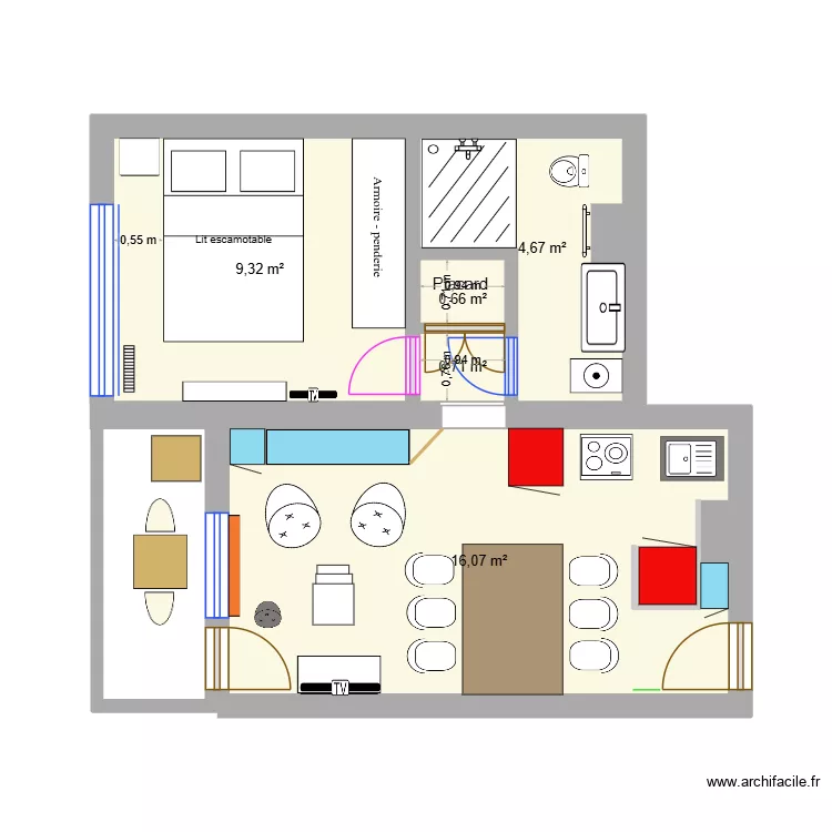 piece 1. Plan de 5  et 31 m²