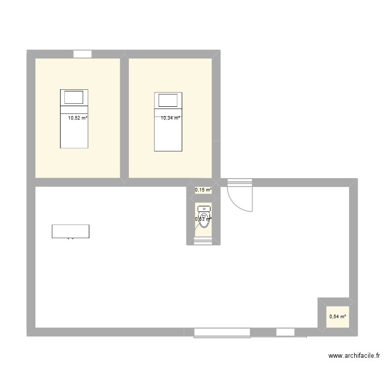 isle plan 3. Plan de 5 pièces et 22 m2