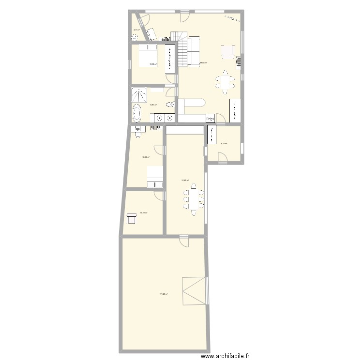 Agrandissement 1. Plan de 9 pièces et 229 m2