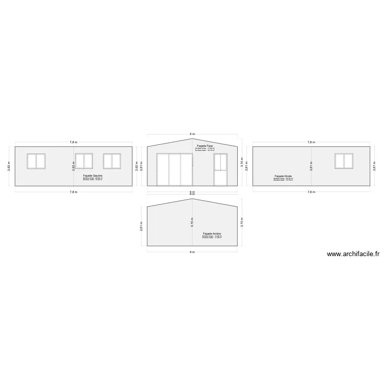 plan facade Bung2. Plan de 