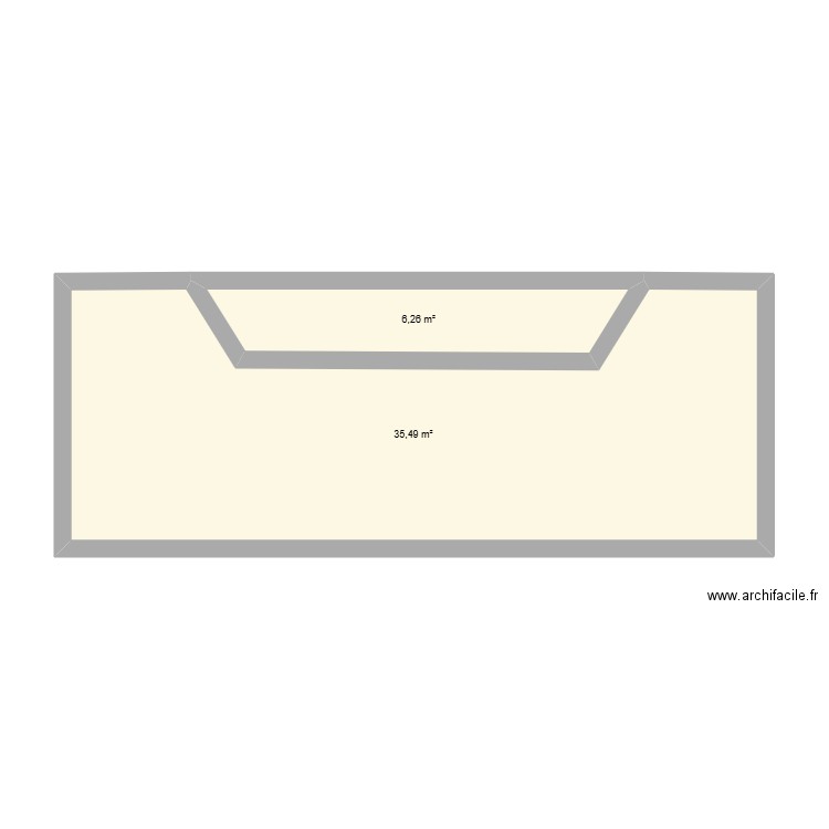 2eme Wafa. Plan de 2 pièces et 42 m2