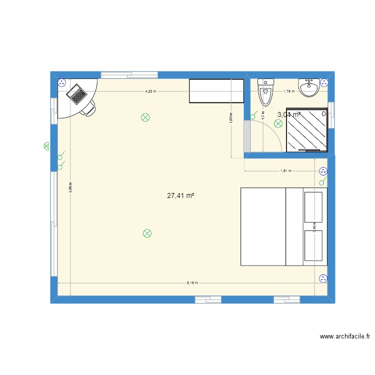 KOKOON2025/3. Plan de 2 pièces et 30 m2