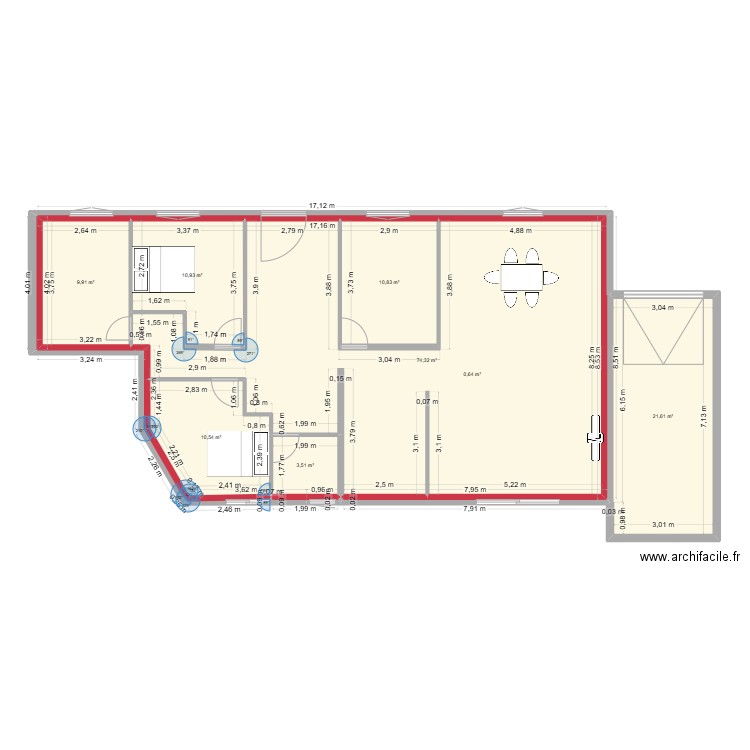V2 pessac. Plan de 8 pièces et 142 m2