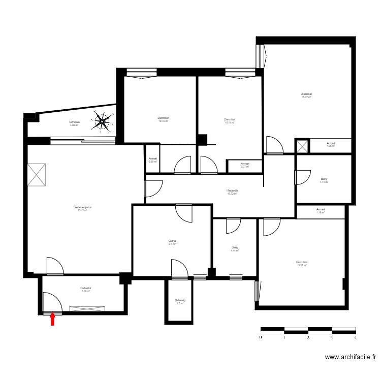 ED. MONTSERRAT, 2-4. ST JULIÀ. Plan de 22 pièces et 151 m2