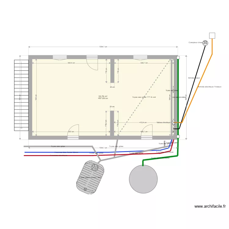 PLAN RESEAUX ELECTRIQUE EAUX USEE PLUVIALE. Plan de 