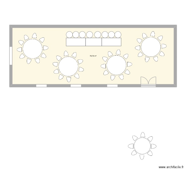 plantabmle. Plan de 1 pièce et 79 m2