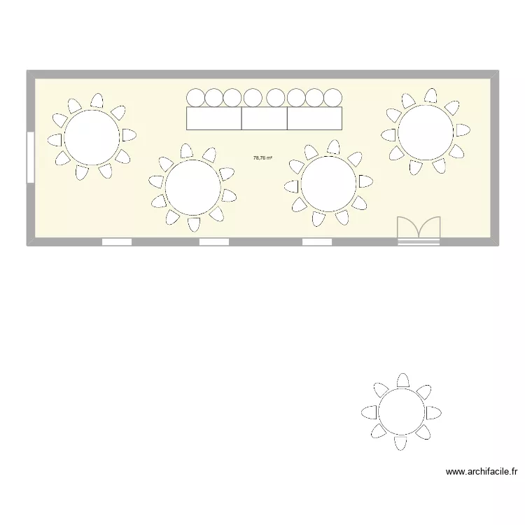 plantabmle. Plan de 1 pièce et 79 m²