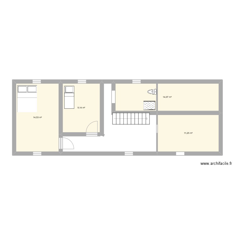 plan fanny. Plan de 4 pièces et 49 m2