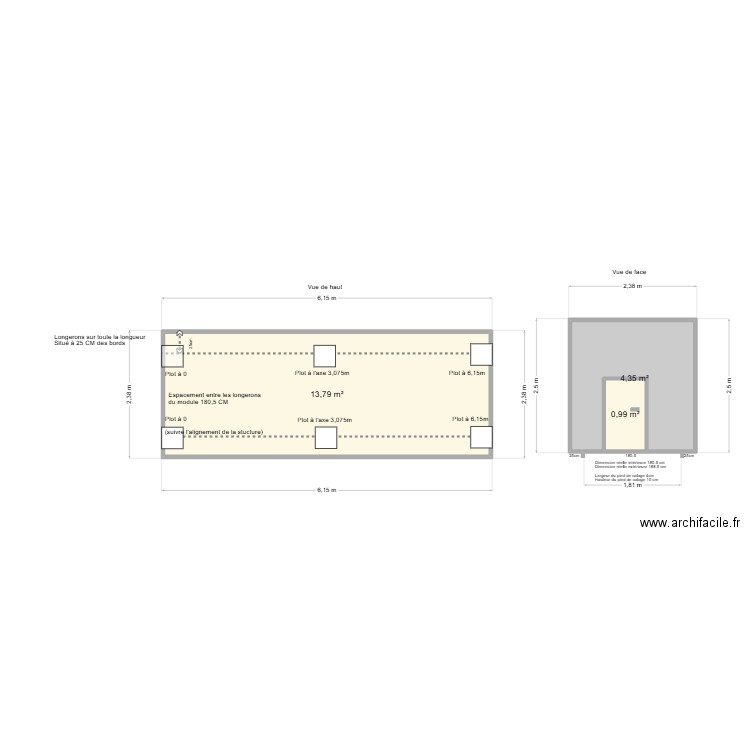 Mcbride. Plan de 3 pièces et 19 m2