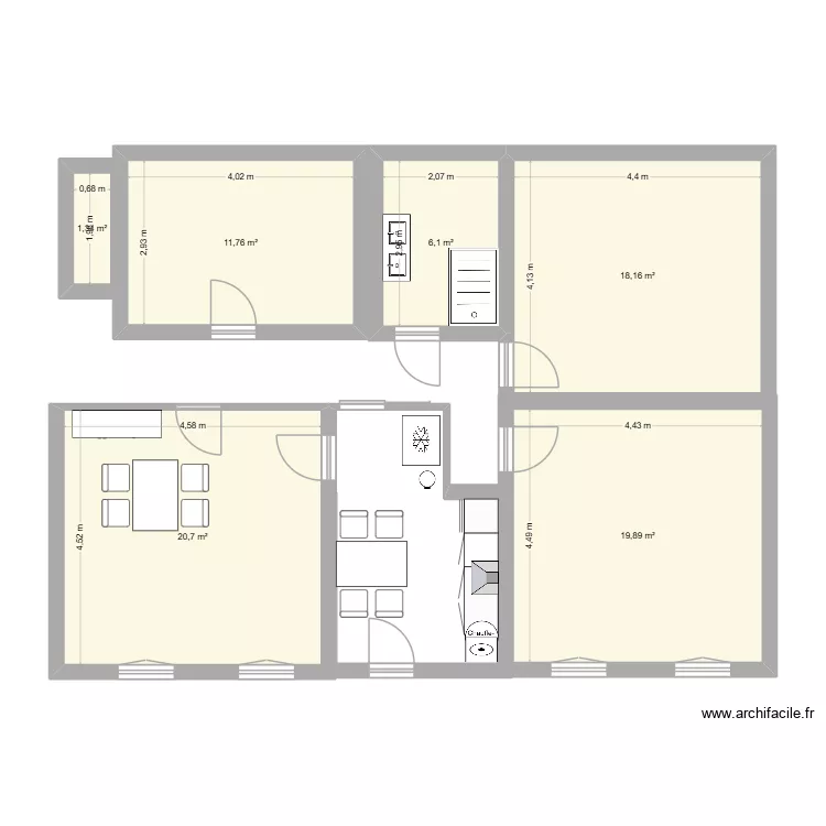 Salon. Plan de 6 et 78 m² Salon. Plan de 6 et 78 m²