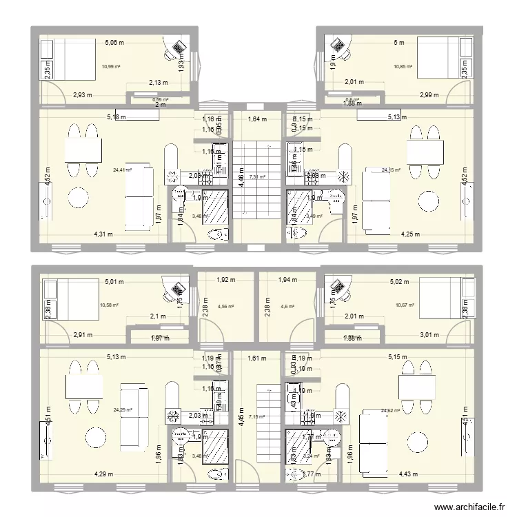 Dalifort-TF-105m2-15x7. Plan de 20  et 181 m²
