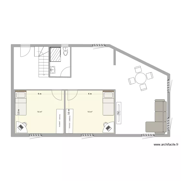 persoooo. Plan de 2 Pièces et 28 m² persoooo. Plan de 2 Pièces et 28 m²