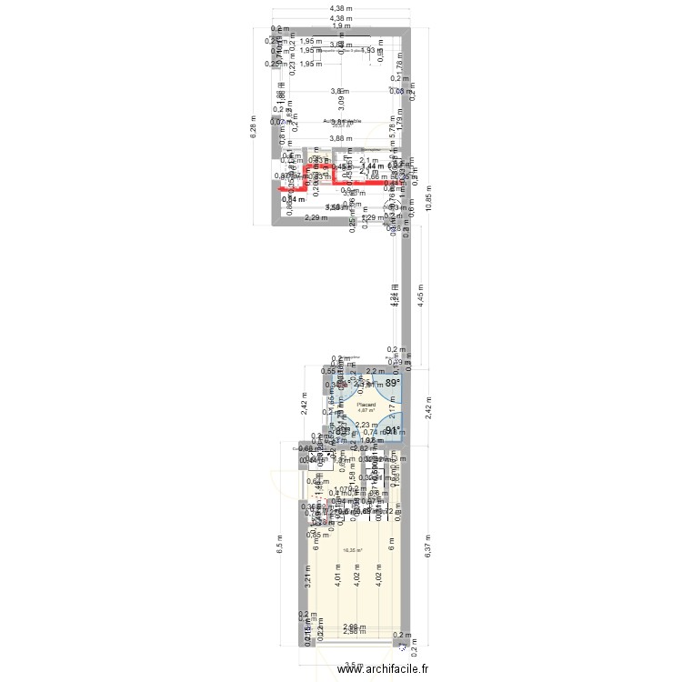 Projet Garage V. Plan de 6 pièces et 44 m2