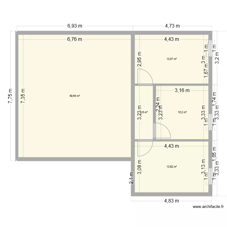 eau blanche 2026 avec cote 2. Plan de 5 et 90 m² eau blanche 2026 avec cote 2. Plan de 5 et 90 m²