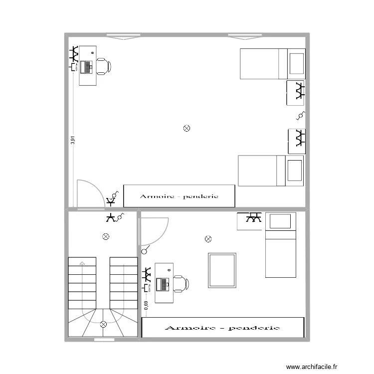 SORI. Plan de 3  et 59 m²