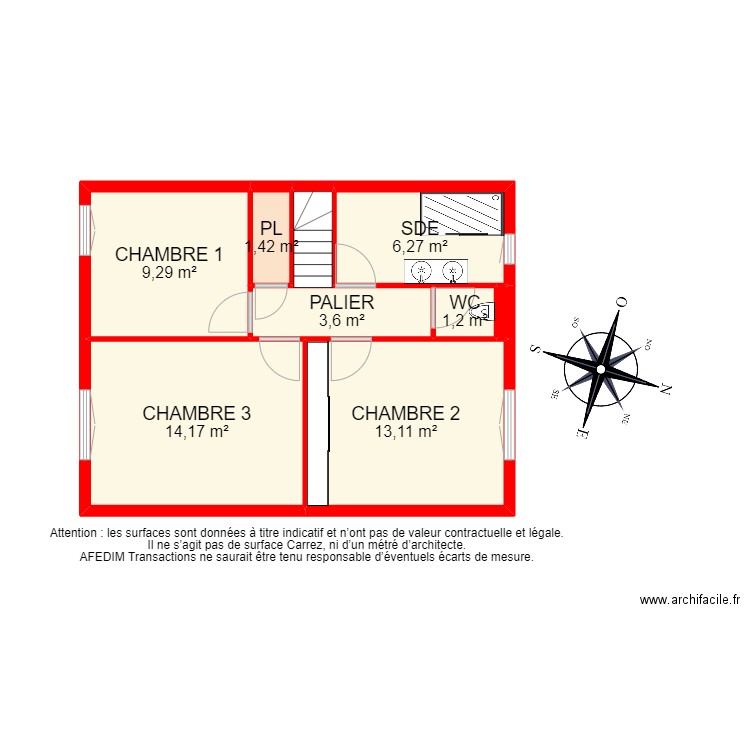 BI 18233 - . Plan de 19 pièces et 146 m2