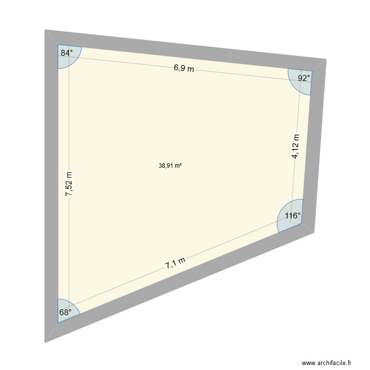 sournia. Plan de 1 pièce et 39 m2