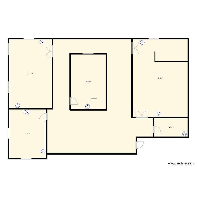 Circuit prise MATERNITE GBAPKODJI. Plan de 6 pièces et 290 m2