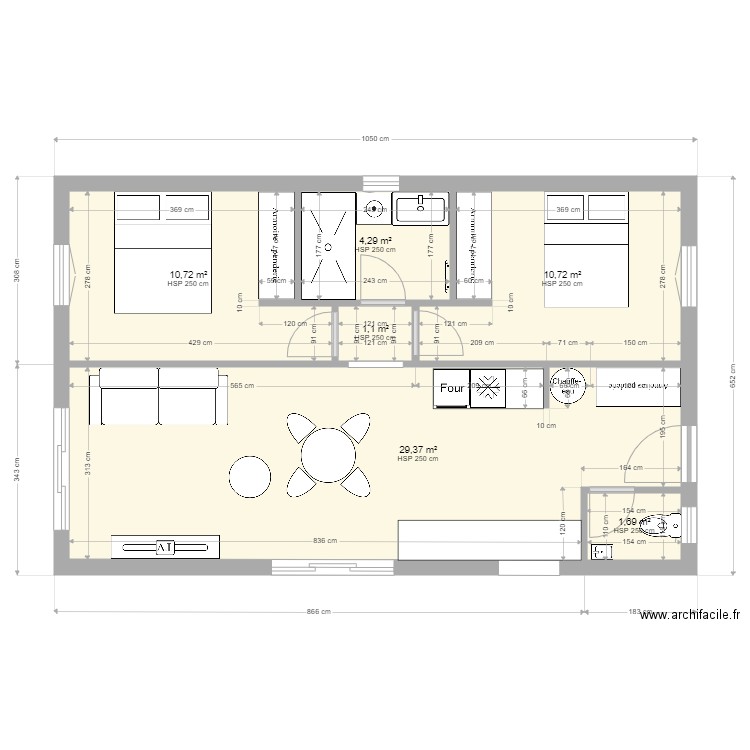 PLAN MAISON 60M2 LEVIGNACQ. Plan de 0 pièce et 0 m2