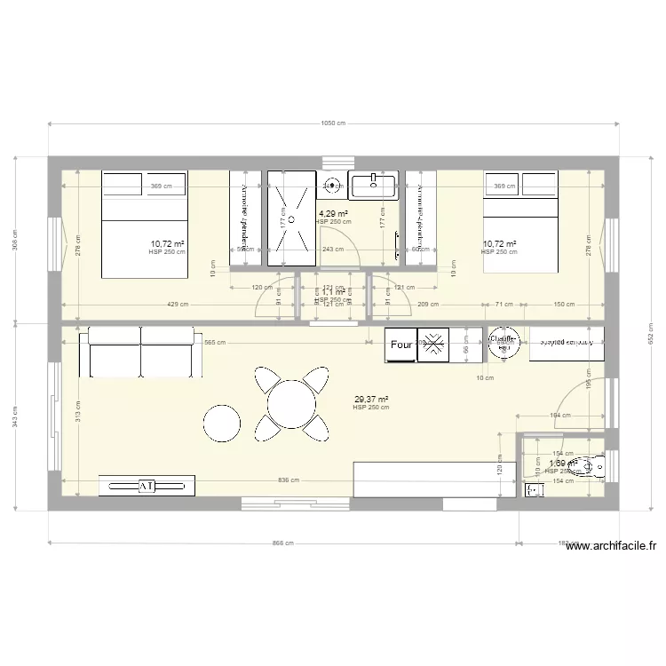 PLAN MAISON 60M2 LEVIGNACQ. Plan de 