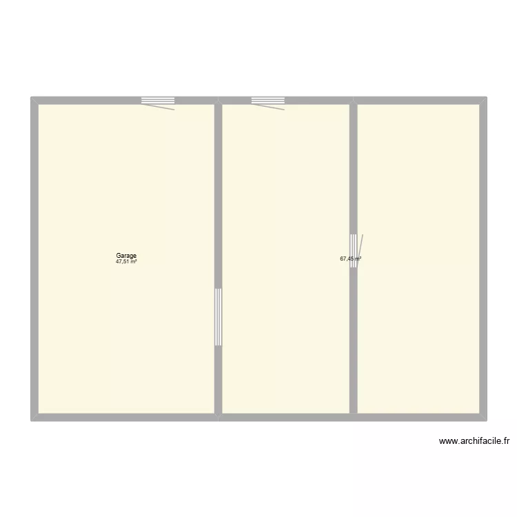 PROJET GARAGE RDC. Plan de 2 Pièces et 115 m² PROJET GARAGE RDC. Plan de 2 Pièces et 115 m²