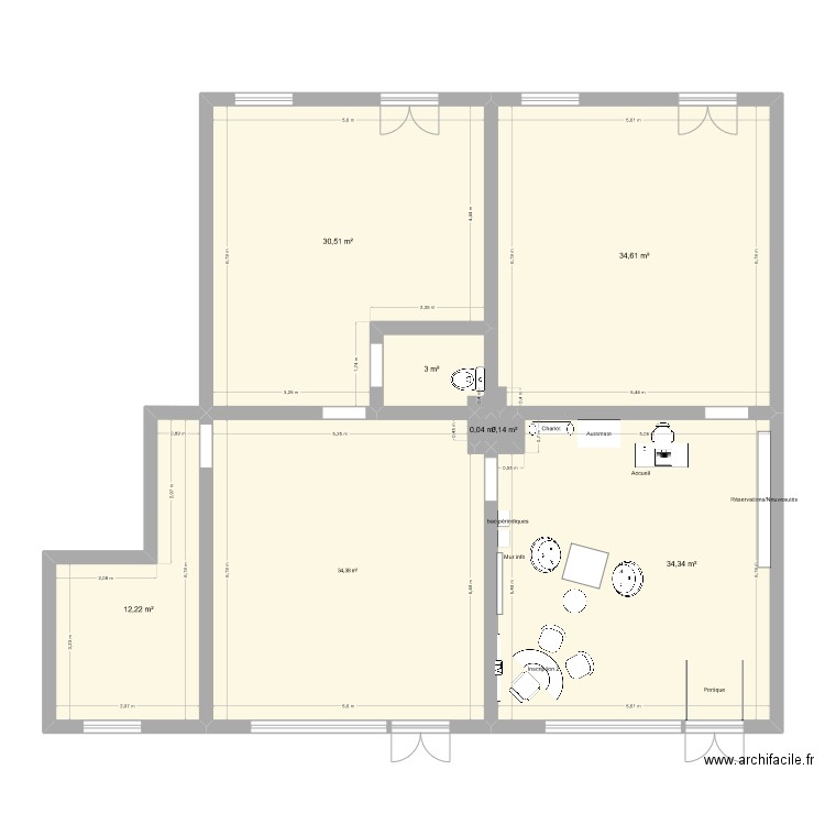 Plan Accueil Groupe 2. Plan de 8 pièces et 149 m2