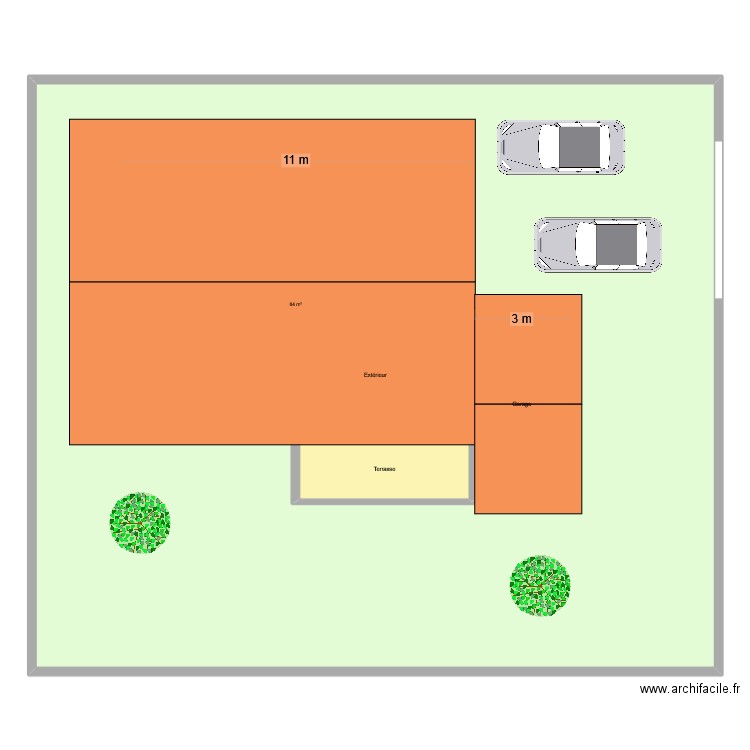Global. Plan de 4 pièces et 510 m2