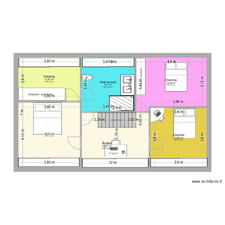 Maison Soiz et Xav avec meubles. Plan de 6 pièces et 151 m2