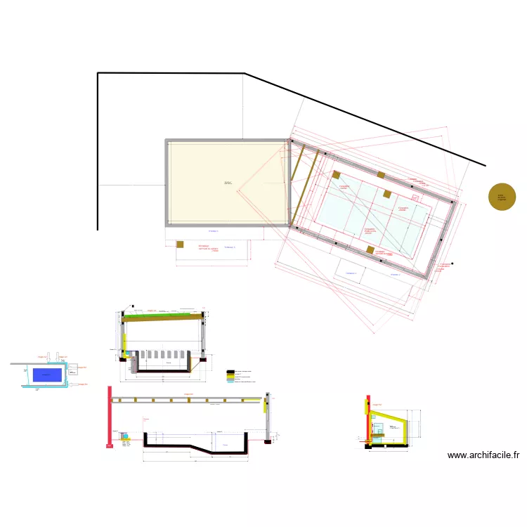 piscine béton 2024 v27 Terrassement. Plan de piscine béton 2024 v27 Terrassement. Plan de