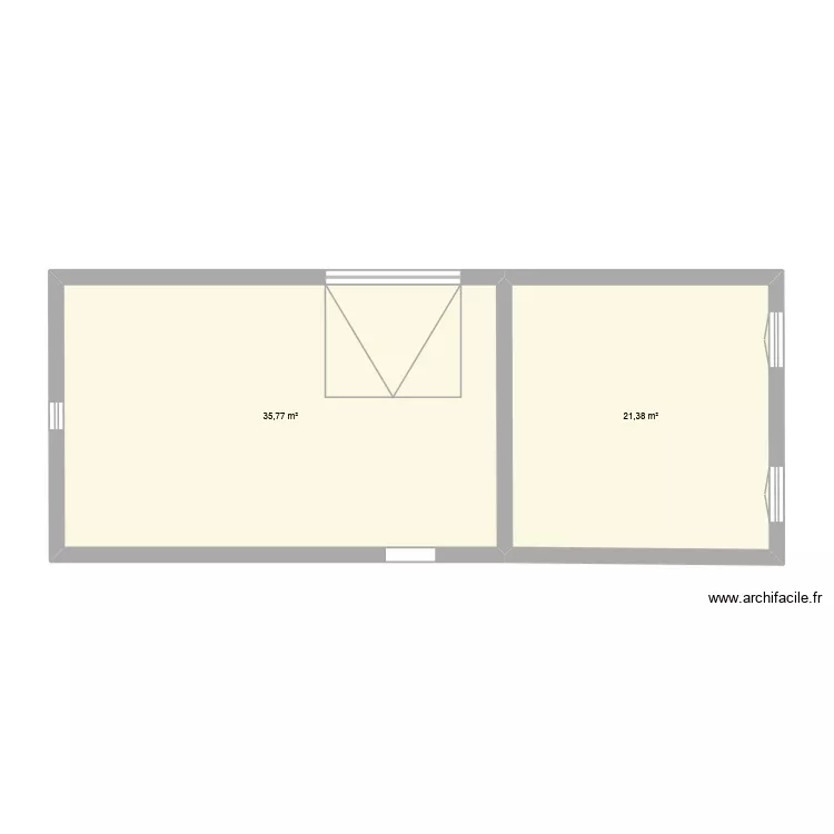 la granja. Plan de 2  et 57 m²